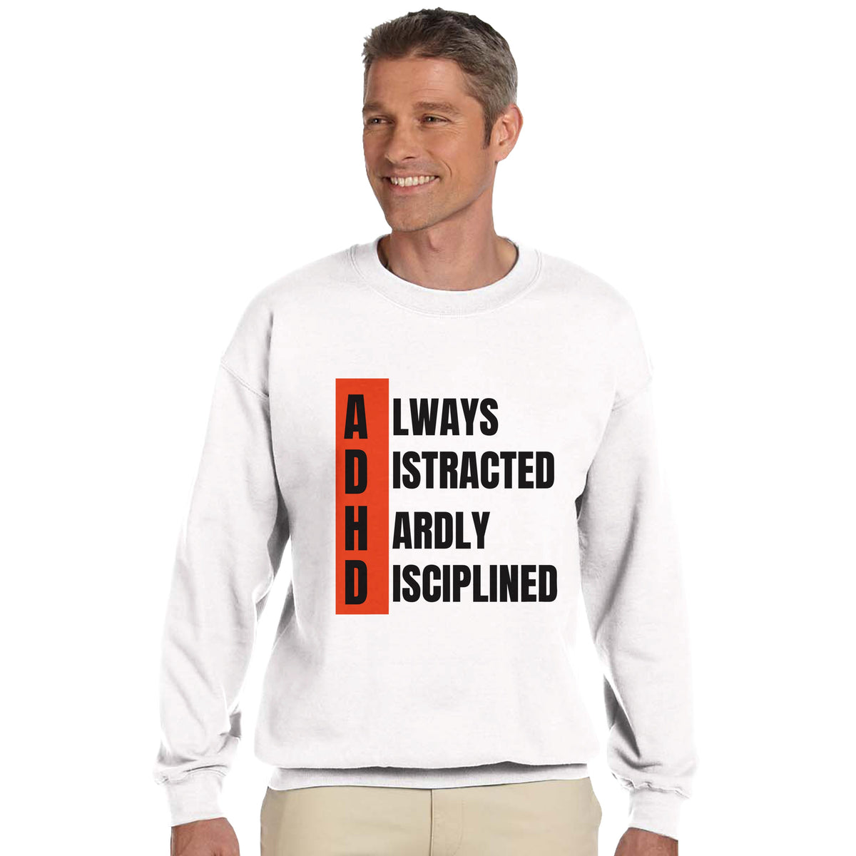 ADHD ALWAYS DISTRACTED, HARDLY DISCIPLINED|Unisex organic sweatshirt