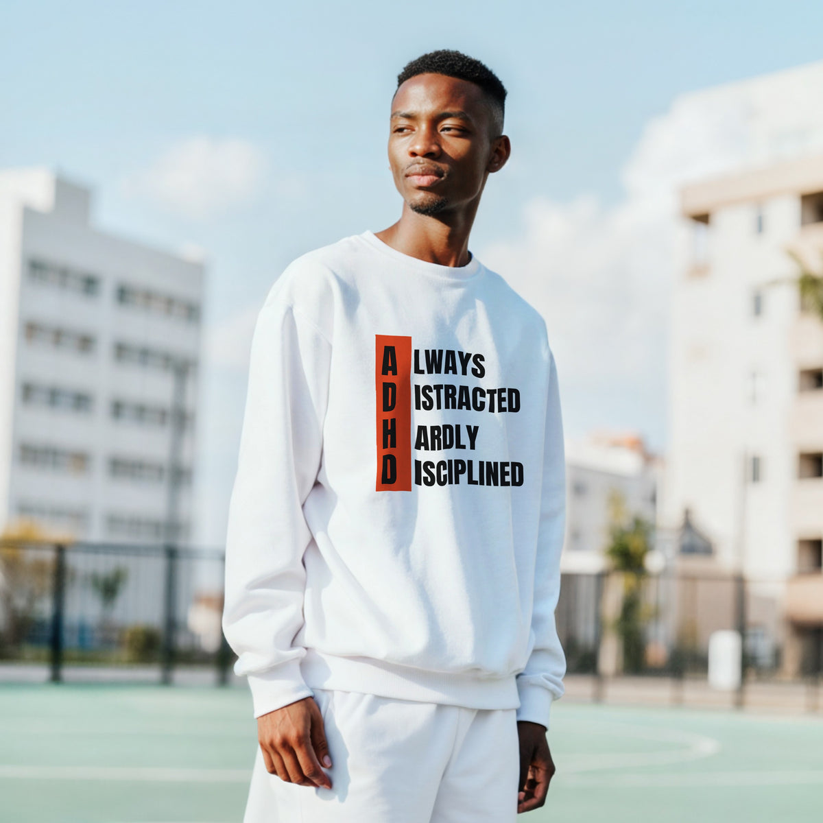 ADHD ALWAYS DISTRACTED, HARDLY DISCIPLINED|Unisex organic sweatshirt